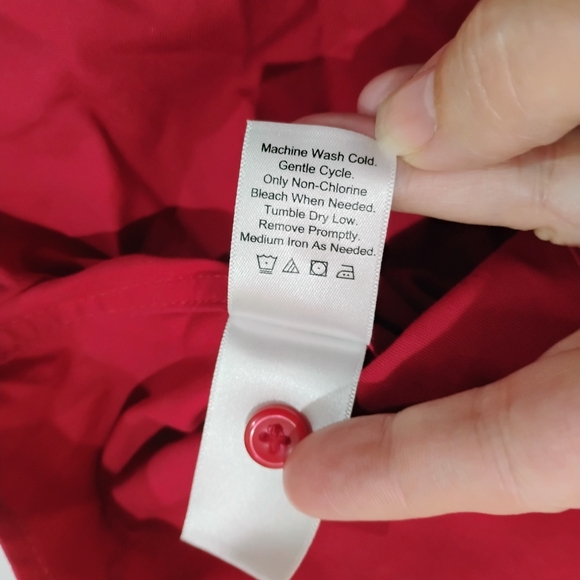 Coldwater Creek Vibrant Red Button Down Blouse - Picture 4 of 8